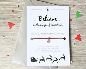 Believe in the Magic of Christmas Wish Bracelet - Stocking / Christmas Eve Box Fillers - BUY 4 GET 1 FREE Bracelet Cards, Diy Gift For Bff, Bracelet Card, Tree Decorations Christmas, Christmas Eve Box Fillers, Believe In The Magic, Christmas Wish, Seasonal Decorations, The Magic Of Christmas