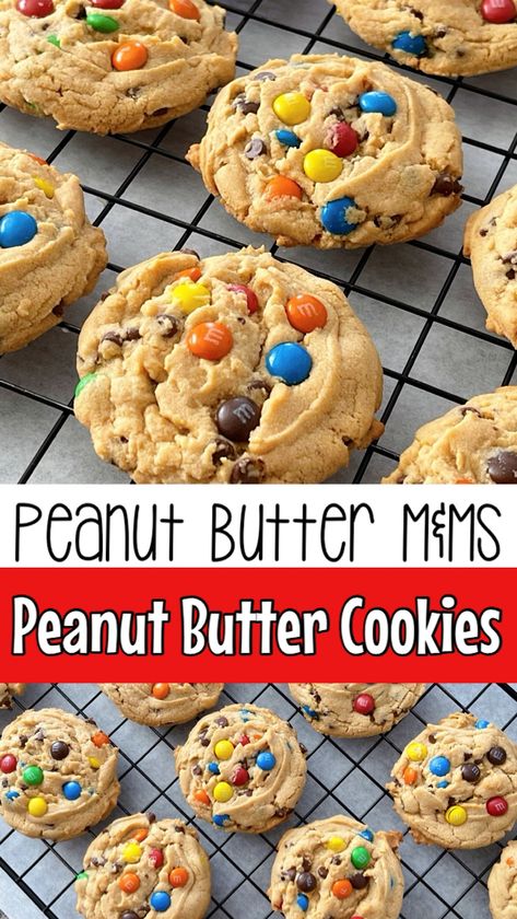 Mnm Cookies Recipe, Peanut Butter Chip Recipes, Soft Chewy Peanut Butter Cookies, Mnm Cookies, Soft Chocolate Chip Cookies Recipe, Soft Peanut Butter Cookies, Classic Peanut Butter Cookies, Peanut Butter Cup Cookies, Easy Peanut Butter Cookies