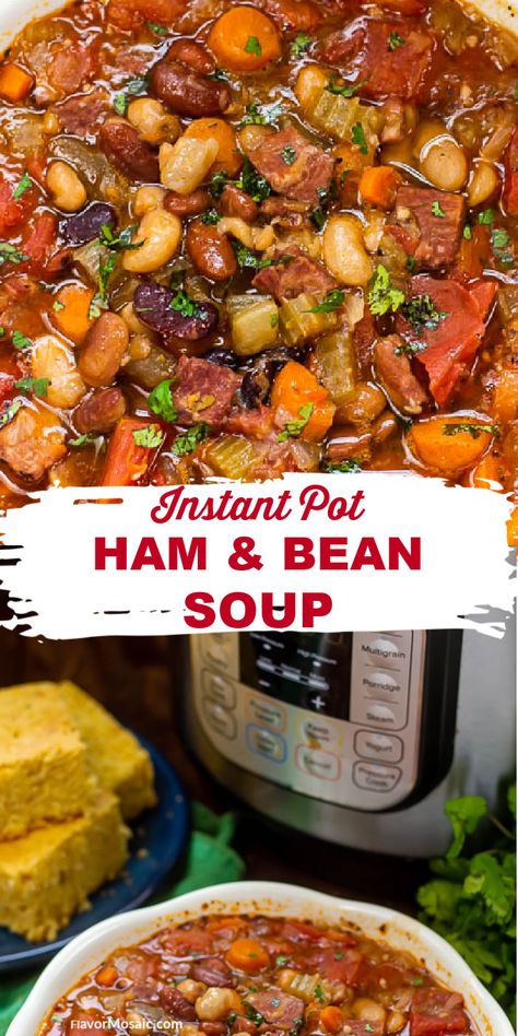 Simple Rolls, Gluten Free Crock Pot, Ham Bean Soup, Leftover Ham Bone, Instant Pot Ham, Thick Soup, Ham And Bean, 15 Bean Soup, Homemade Cajun Seasoning