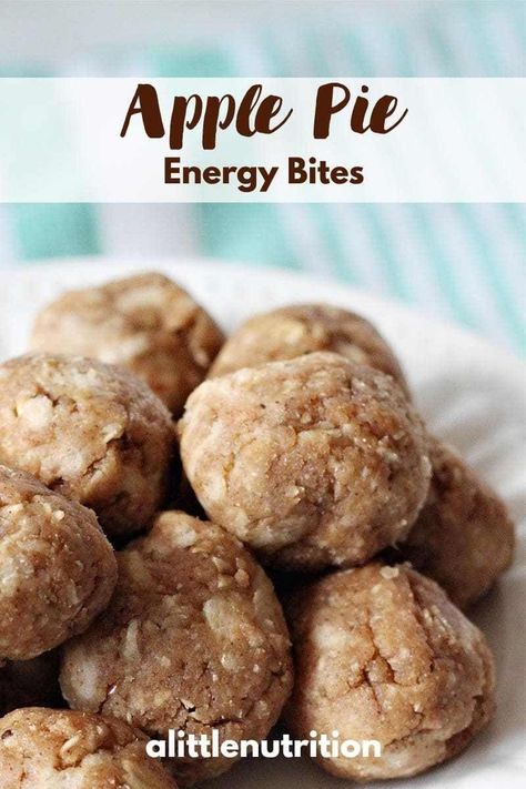 Apple pie energy bites are the perfect snack on the go! And super easy to make. #energybites #snacksonthego #kidssnacks #dietitians Healthy On The Go Snacks, Healthy And Tasty Recipes, Energy Bites Recipes, Apple Pie Bites, Protein Bites, On The Go Snacks, Planning Inspiration, Healthy Snacks For Diabetics, Busy People