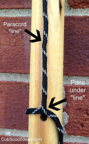 * Handmade Hiking Sticks - very good directions | Cub Scout Ideas Homemade Walking Sticks, Walking Stick Paracord Wrap, Hiking Sticks Diy, Walking Sticks Diy, Walking Sticks Ideas Homemade, Walking Sticks For Hiking, Paracord Handle, Arrow Of Lights, Handmade Walking Sticks