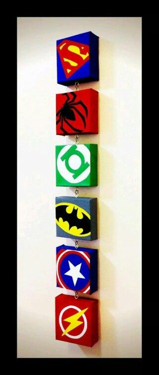 Super Hero canvas Superman Spiderman, Superhero Bedroom, Superhero Gifts, Superhero Room, Room Deco, Big Boy Room, Green Lantern, Kids' Room, Boy's Room