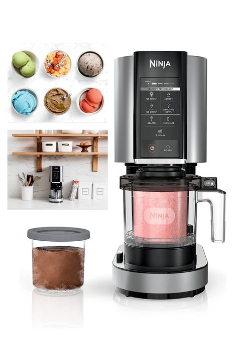 Ninja NC301 CREAMi Ice Cream Maker for Gelato, Mix-ins, Milkshakes, Sorbet, Smoothie Bowls & More, 7 One-Touch Programs, with (2) Pint Containers & Lids, Compact Size, Perfect for Kids. Transform everyday ingredients into ice cream, gelato, smoothie bowls, milkshakes, and more. Compact in size for seamless storage and fitting on your countertop. Easy-to-use functionality. Electric Ice Cream Maker, Ice Cream Makers, Ninja Creami, Milk Shakes, Ice Cream Bowl, Smoothie Bowls, Ice Cream Machine, Ice Cream Maker, Milkshakes