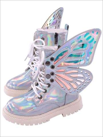 Butterfly Rainbow, Strap Boots, Doc Martens Outfit, Wing Boots, Butterfly Shoes, Rainbow Sneakers, Kawaii Shoes, Boot Straps, Colorful Butterfly