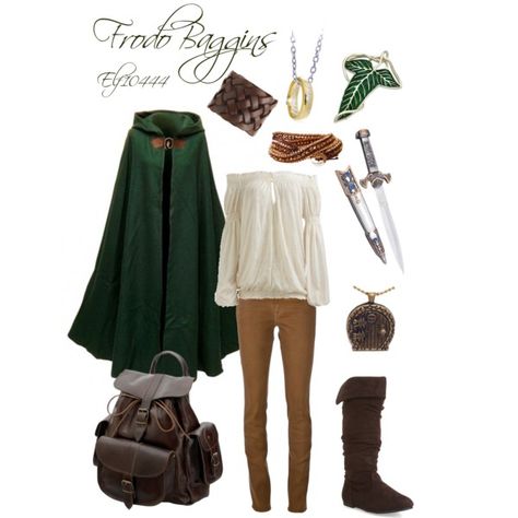 Lord of the Rings- Frodo Baggins by elf10444 on Polyvore featuring Arden B., 7 For All Mankind, AÃ©ropostale, Grafea, Motif 56, Humble Chic, women's clothing, women's fashion, women and female Lotr Party, Hobbit Party, Frodo Baggins, Hallowen Costume, Character Inspired Outfits, Fandom Fashion, Fandom Outfits, Casual Cosplay, An Elf