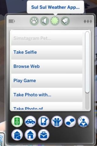 LittleMsSam's Sims 4 Mods — Sul Sul Weather App This Mod adds a Weather App to... Sims Phone Mod, Sims 4 Cc Weather Mod, Sims 4 Mods Phone Apps, Phone Mods Sims 4, Sims 4 Mods Gameplay Base Game, Sims 4 Phone Apps, Sims 4 Phone Mods, Sims 4 Cc Phone Apps, Sims 4 Phone Mod