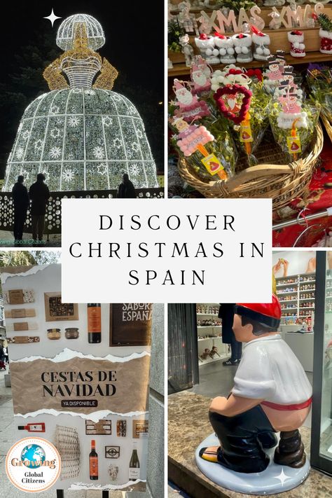 Find out where to go while traveling in Spain during Christmas time! Unique Christmas Traditions, Christmas In Spain, Christmas Yule Log, Spanish Christmas, Christmas Log, Christmas Around The World, Nativity Scenes, Christmas Ephemera, Christmas Baskets