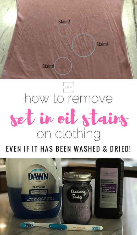 How to Remove Oil Stains from Clothes - Rooms Need Love Set In Oil Stains Out Of Clothes, Remove Oil Stains From Clothes, Chronic Loneliness, Clean Baking Pans, Remove Oil Stains, Cleaning Diy, Urine Smells, Cleaning Painted Walls, Stain On Clothes