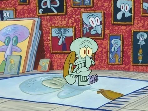 Squidward House, Spongebob Scenes, Squidward Art, Squidward Painting, Spongebob Frames, Spongebob Images, Spongebob Art, Spongebob Reaction, Spongebob Funny Pictures