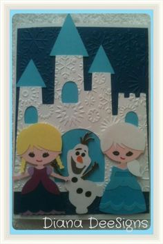 Frozen Cricut, Frozen Birthday Cards, Frozen Cards, Punch Art Cards, Using Cricut, Disney Cards, Disney Scrapbook Pages, Girl Birthday Cards, Disney Elsa