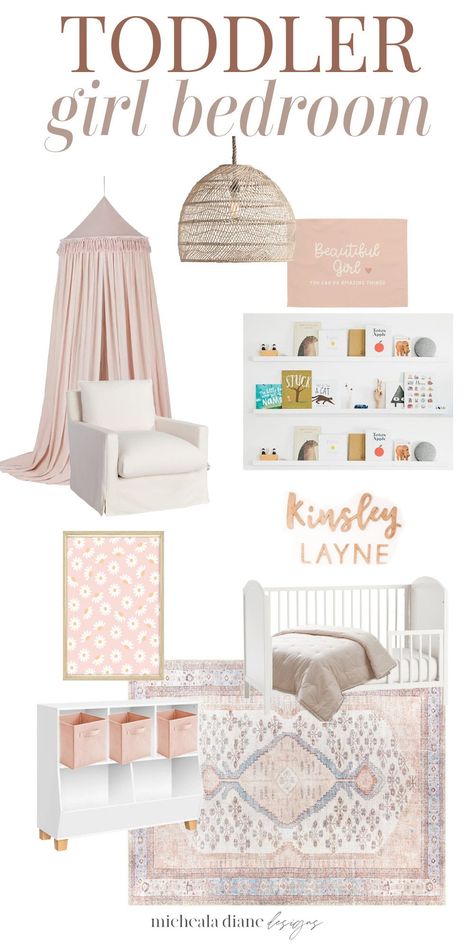 Pink Girly Toddler Bedroom Small Bedroom Ideas For Toddler Girl, Blush Pink Toddler Bedroom, Toddler Bedroom Rug, Girly Toddler Bedroom, Pink Toddler Room, Toddler Girls Bedroom Ideas, Girls Bedroom Ideas Toddler, Toddler Room Girl, Toddler Room Ideas Girl