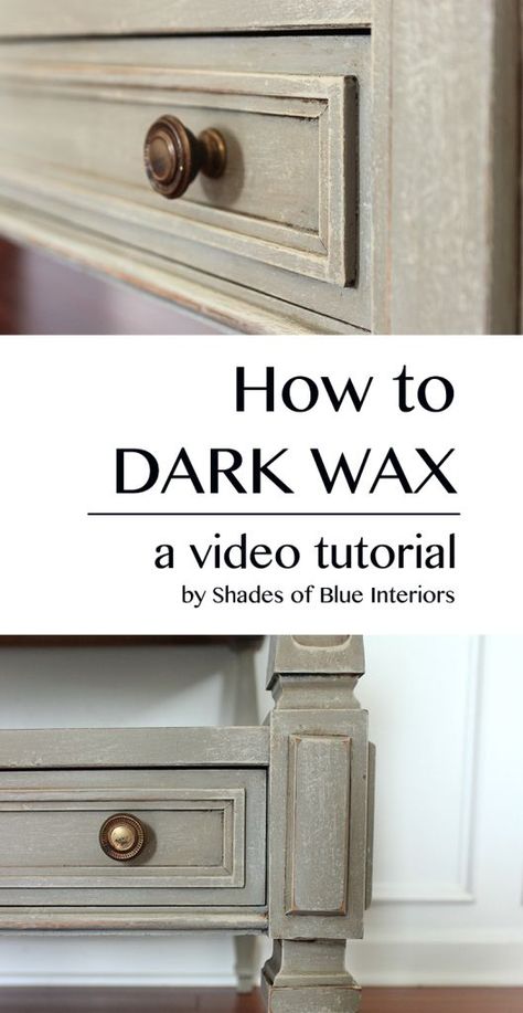 Video Tutorial: How to Use Dark Wax correctly including tips on how to remove excess if too much is applied. Paint Mirror, Furniture Painting Techniques, Chalk Painting, Paint Techniques, Annie Sloan Paints, Dark Furniture, Furniture Rehab, Dark Wax, Paint Projects