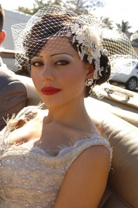 10 Vintage Bridal Looks | Wedding makeup looks at Makeup Tutorials | #makeuptutorials | makeuptutorials.com Vintage Wedding Hairstyles, Wedding Dress And Veil, Birdcage Veil, A Wedding Dress, Vintage Bridal, Bird Cage, Vintage Wedding, Veil, A Wedding