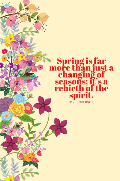 Happy Spring Quotes Funny, Quotes About Spring And New Beginnings, Season Quotes Life, Quotes On Spring, Spring Time Quotes, March Intentions, Spring Aesthetic Quotes, Welcome Spring Quotes, Spring Vibes Quotes