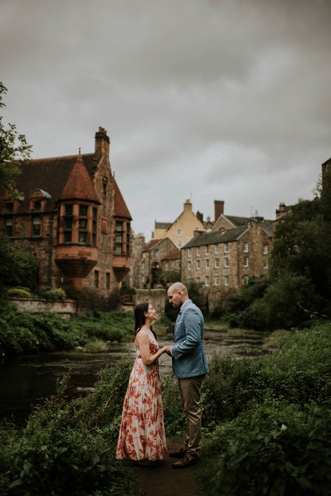 Edinburgh engagement photography session in Dean Village - Scotland photographer Dean Village Edinburgh, Modelling Poses, Scotland Aesthetic, Scotland Elopement, Engagement Picture Outfits, Edinburgh Wedding, Scotland Wedding, Engagement Photo Shoot, Edinburgh Scotland