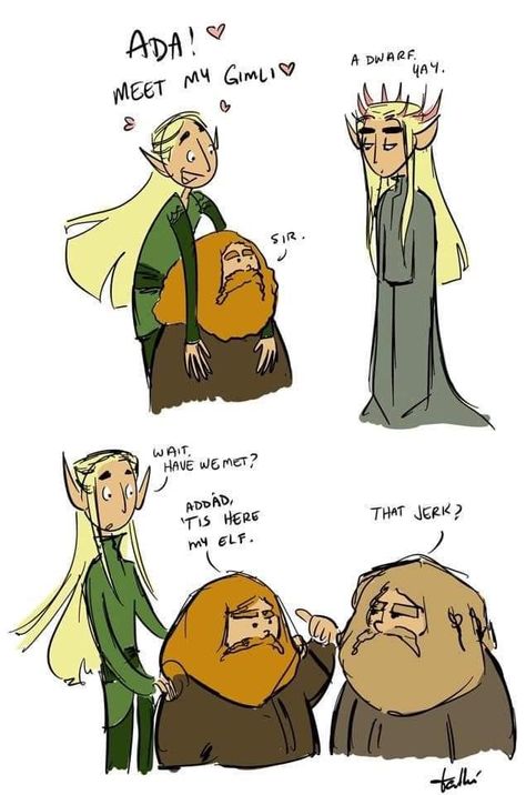 Tolkien Funny, Lotr Legolas, Legolas And Gimli, Legolas And Thranduil, Lotr Funny, Art Stories, Hobbit Art, Lotr Art, Thranduil