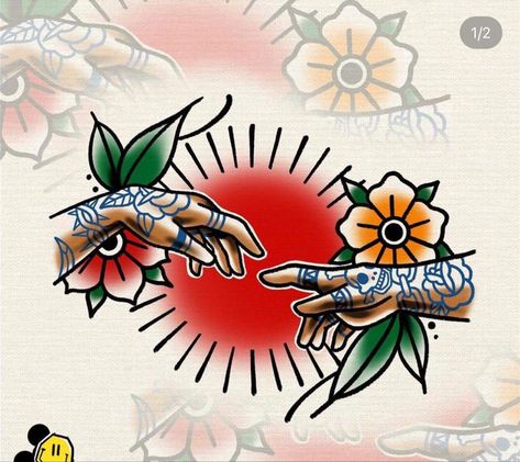 Old School Band Tattoo, American Traditional Lilly Tattoo, America Traditional Tattoo, Japanese Old School Tattoo, Filling Tattoo Ideas, American Traditional Hand Tattoos, Tattoo Ideas American Traditional, American Trad Tattoo, Oldschool Tattoo Traditional