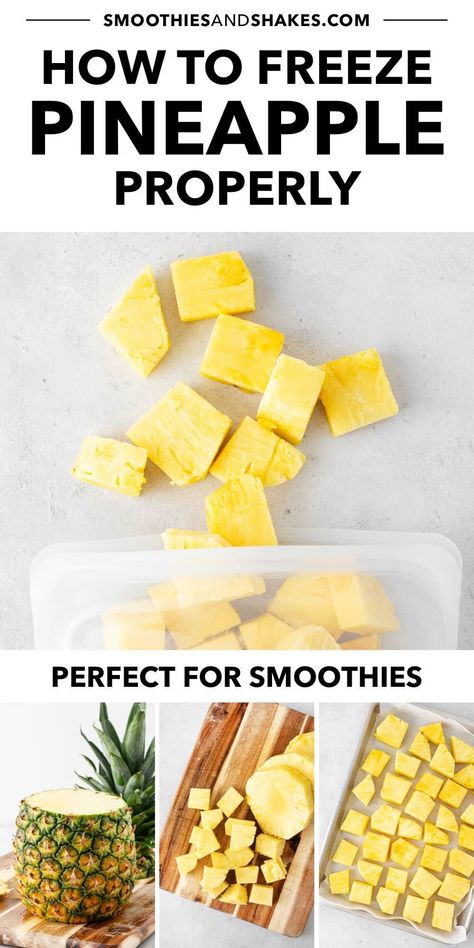 Learn how to freeze pineapples the right way with this easy guide. When added to smoothies, frozen pineapples will add sweetness and nutrition. #pineapple #foodprep #frozenfood #smoothies Can You Freeze Pineapple, Freezing Pineapple, Ripe Pineapple, Coffee Alternative, Tropical Smoothie, Frozen Fruits, Freezer Burn, Pineapple Smoothie, Frozen Pineapple