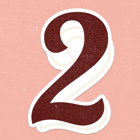 Number two sign symbol icon transparent psd | free image by rawpixel.com / jingpixar 22 Aesthetic Number, Beans Tattoo, Senior Pants, Cursive Numbers, 70s Font, Number Icons, Easy Hand Drawings, Alphabet Letters Images, Icon Transparent