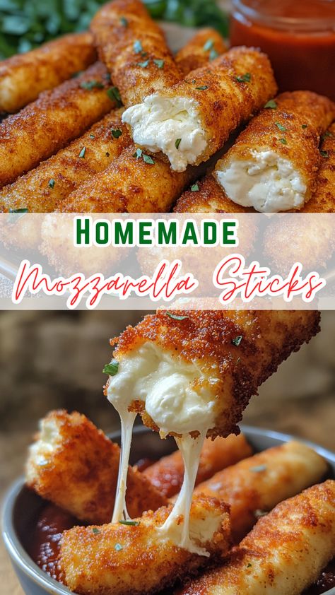 Appetizers, Sauces And Dips: Homemade Mozzarella Sticks Battered Cheese Sticks, Best Mozzarella Sticks Recipe, Homemade Mozzarella Cheese Sticks, Homemade Mozzerella Stick, How To Make Cheese Sticks, Sonic Mozzarella Sticks, Motzerrela Sticks, Mozzerella Stick Recipe, Motzerella Sticks