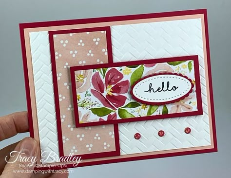 Cards Made With Designer Series Paper, Stampin Up Hello Cards, Stampin Up Scrap Paper Cards, Stampin Up Designer Paper Cards, Stampinup Card Ideas, Easy Stampin Up Cards, Handmade Cards Ideas Creative Cardmaking, Stampinup Cards Newest, Stampin Up Cards Newest