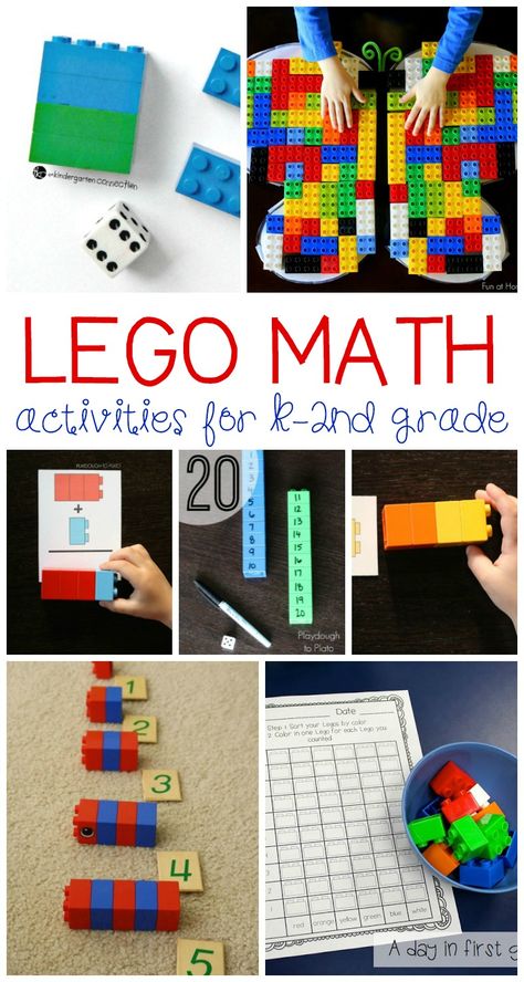 These LEGO math activities are perfect for counting, grouping, patterns, adding, subtraction, symmetry, and other vital math skills to early learners. Lego Math Activities, Lego Math, Math Literacy Activities, Math Night, Activities Kindergarten, Lego Education, Gratis Printables, Lego Club, Math Activities For Kids