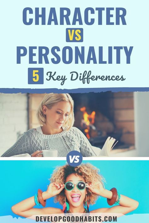 Character VS Personality: 7 Key Differences #character #personality #selfhelp #selfimprovement #personality #personaldevelopment Character Vs Personality, What Is Character, Types Of Psychology, Circus Characters, Self Help Skills, Character Types, Strong Personality, Character Personality, Changing Habits