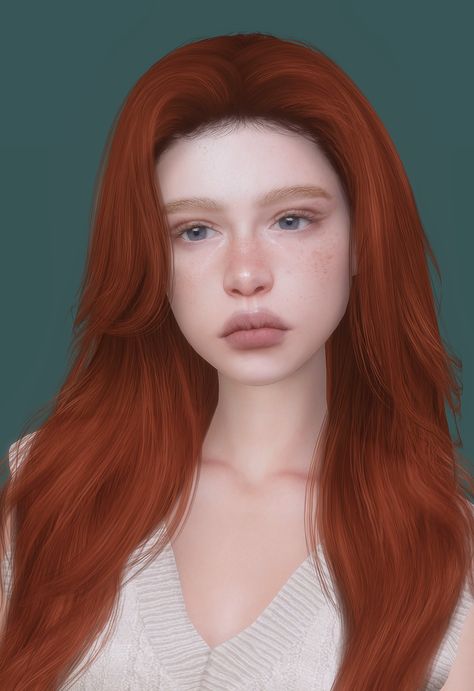 Sims Face, Pretty Sims, Red Bangs, Sims 4 Characters, Eleven Stranger Things, Anime Nerd, Ts4 Cc, Orange Hair