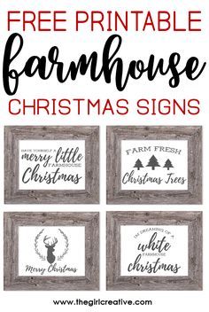 Free Printable Farmhouse Christmas Signs | Rustic Farmhouse Signs for Christmas | Free Farmhouse Printables #FarmhouseChristmas #Farmhouseprintables #RusticChristmasDecor Christmas Signs Wood Diy, Free Printable Christmas Signs, Farmhouse Christmas Signs, Santa Breakfast, Christmas Signs Diy, Farmhouse Printables, Reverse Canvas, Christmas Signs Wood, Christmas Fonts