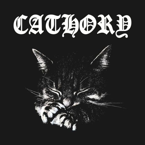 Check out this awesome 'Cathory' design on @TeePublic! Heavy Metal Cat, Metal Cats, Metal Meme, Cat Brain, Black Metal Art, Metal Cat, Iconic Album Covers, Metal T Shirts, Thrash Metal