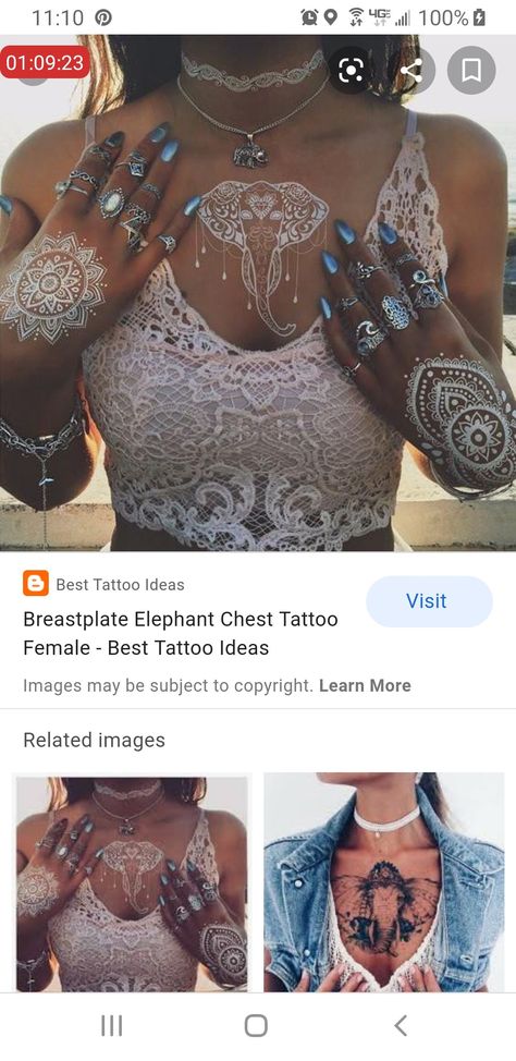 Elephant Chest Tattoo Female, Elephant Chest Tattoo, Chest Tattoo Female, Tattoo Female, Chest Tattoos For Women, Chest Piece Tattoos, Dragon Tattoo Designs, Celtic Tattoos, Skull Tattoo Design