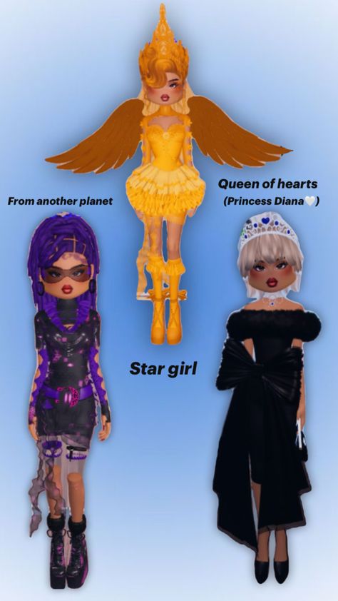 @deja_dti_17  Dress to impress outfits ~ xl1703 #dresstoimpress #dti #dtiinspo #dtioutfits #fromanotherplanet #stargirl #queenofhearts Dress To Impress Outfits, Star Girl, Queen Of Hearts, Princess Diana, My Images, Dress To Impress, Stars