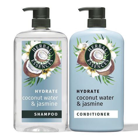 PRICES MAY VARY. GET MORE HYDRATION: Use in your routine for a boost of moisture in your hair MADE WITH AN INFUSED BLEND: Coconut water, jasmine, and aloe vera all together in one formula DERMATOLOGIST-TESTED: Gentle enough for daily use, this shampoo and conditioner are also certified PETA cruelty-free THE PERFECT PAIR: This shampoo and conditioner combo is sure to give your hair the hydration it deserves FEEL WHAT’S REAL: When the ingredients are real, you feel it Herbal Essence Shampoo, Shampoo And Conditioner Set, Herbal Essences, Sulfate Free Shampoo, Shampoo Conditioner, Coconut Water, Hair Care Shampoo, Dry Hair, Peta