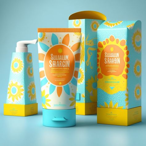 Sunscreen Packaging Design | Design Ispiration | Sunscreen Branding | Sunscreen Brand Identity| Brand identity examples | Packaging Design Ideas | Sunscreen Brand Template | Brand Identity for Sunscreen Brand | Sunscreen Packaging | Skincare Packaging | Packaging Design Inspiration | Brand Packaging | Product Packaging| Created by #MidjourneyAI, #Midjourney #aiart #art #ai #artificialintelligence #machinelearning #aiartcommunity #aiwebsite Sunscreen Packaging Ideas, Cute Sunscreen Packaging, Spf Packaging Design, Sunscreen Package Design, Sunscreen Label Design, Sunblock Design, Summer Packaging Design, Suncream Packaging, Sunscreen Label