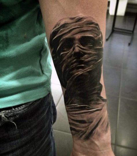 Cool Egyptian Guy's Tattoos Of Mummy On Forearm Ancient Egypt Design, Mummy Tattoo, Sphinx Tattoo, Egyptian Tattoos, Small Crown Tattoo, Small Star Tattoos, Egypt Design, Egyptian Tattoo Sleeve, Egypt Tattoo