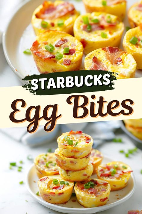 Forget the drive-through and make these copycat Starbucks egg bites with bacon and Gruyère at home. They're savory, rich, and packed with protein. Stuffed Easter Eggs, Bacon And Cheese Egg Bites, Copycat Egg Bites Starbucks, Egg Bites With Bacon, Mrc Recipes, Copycat Starbucks Egg Bites, Cooktop Cove, Protein Breakfasts, Golo Recipes