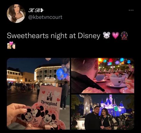 Disney Date Aesthetic, Sweethearts Night Disney, Sweethearts Nite Disneyland, Disneyland Sweethearts Night, Disney Sweethearts Night, Im Going To Disney, Sunshine X Grumpy, Disneyland Date, Candlelit Dinner For Two