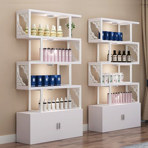 Container product display cabinet Beauty nail shelf Cosmetics cabinet Beauty salon display cabinet Bookshelf shelf partition Beauty Products Display Ideas, Product Showcase Display, Salon Display Ideas, Product Shelves Salon, Salon Product Display Ideas, Beauty Product Display, Nail Shelf, Salon Products Display, Salon Retail Display