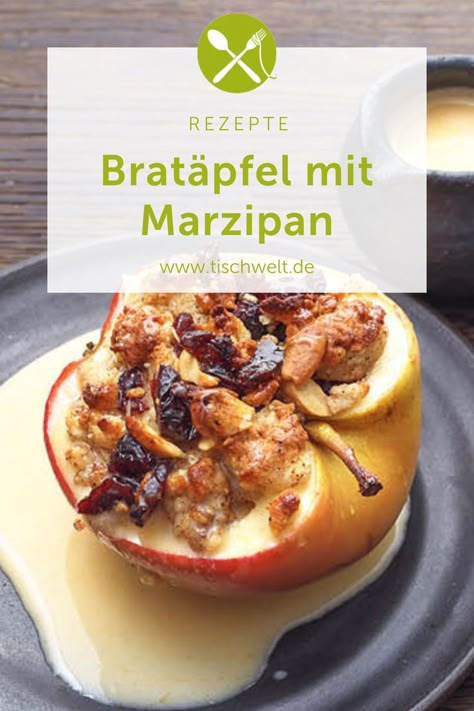 Diese herbstlichen Bratäpfel mit Marzipan bringen Gemütlichkeit auf den Tisch! 🍎🍂 Gefüllt mit Marzipan, Nüssen und herbstlichen Gewürzen, sind sie der perfekte warme Snack an kühlen Tagen. Der süße Duft von gebackenen Äpfeln und Zimt verzaubert die Küche und sorgt für echtes Herbstfeeling. Einfaches Rezept für gemütliche Abende und den Start in die kalte Jahreszeit. #Bratäpfel #Herbstrezept #Ofenliebe #Herbstdessert #gemütlicherHerbst #Winterdessert #Weihnachtsrezept #winterlicherGenuss Marzipan, Apple Recipes, Christmas Food, Food And Drink, Dessert, Baking