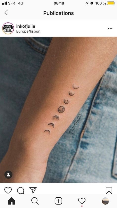 Moon Phase Tattoo, Phase Tattoo, Moon Phases Tattoo, Animal Tattoo Ideas, Tattoo Wrist, Moon Tattoo Designs, Small Hand Tattoos, Classy Tattoos, Discreet Tattoos