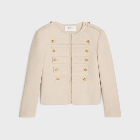 MILITARY JACKET IN TWEED - CREME | CELINE Celine Jacket, Celine Collection, Celine Coat, Fancy Closet, Outfit Trabajo, Jackets Women, Preppy Outfit, Fragrance Collection, New Fragrances