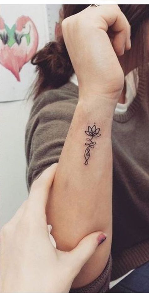 Unalome Small Tattoo, Small Side Arm Tattoos For Women, Jazzy Tattoo, Unalome Tattoo With Lotus, Lotus Small Tattoo, Unalome Tattoo Placement, Unalome Lotus Tattoo, Lotus Unalome Tattoo, Lotus Tat