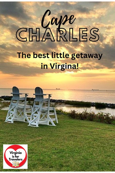 Cape Charles, Virginia, is for lovers. Lovers of stunning sunsets, boutique shopping, Victorian charm, waterfront dining, sunny beaches, and nature. Discover why this Eastern Shore gem might be Virginia's best little weekend getaway. #capecharles #virginia Cape Charles Virginia, Victorian Town, Chesapeake Bay Bridge, Cape Charles, Island Villa, Waterfront Dining, Virginia Is For Lovers, Deep Autumn, Pier Fishing