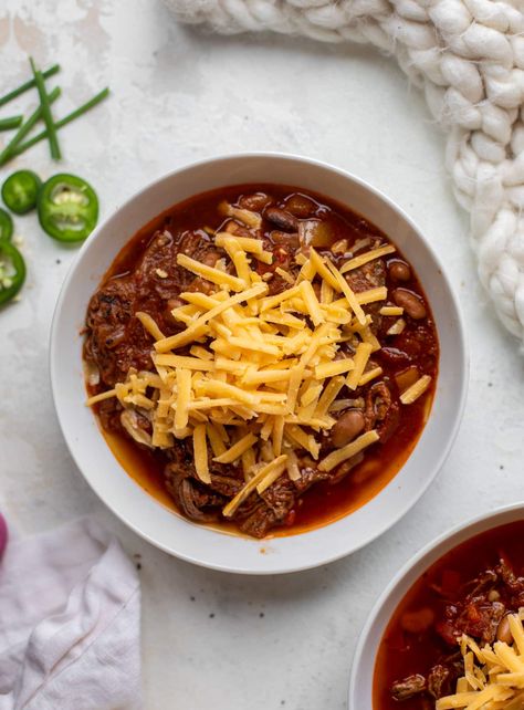 Brisket Chili - Slow Cooker Fire Roasted Brisket Chili Roasted Brisket, Different Chili Recipe, Roast Brisket, Slow Cooker Brisket, Brisket Chili, Chili Seasoning, Slow Cooker Chili, Fire Roasted Tomatoes, Fire Roasted