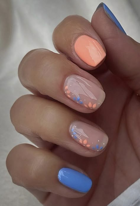 Coral Nails, Minimalist Nail Art, Cute Summer Nails, Cute Gel Nails, Vacation Nails, Spring Nail Art, Short Nail Designs, Nails 2024, Simple Nail Designs