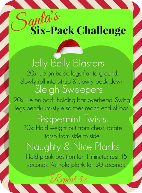 'Tis the season for a six-pack! Restore your core with Santa's Six-Pack Challenge a fun & festive #WOD I created for @Core Power high protein shakes. Gifts Under Tree, High Protein Shakes, Themed Workouts, Belly Blaster, Christmas Workout, Holiday Workout, Winter Workout, Running Gifts, Kitchen Surfaces