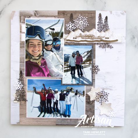 Family Skiing, Pastel Rainbow Background, Family Scrapbook Layouts, Scrapbooking Sports, Youngest Sister, Scrapbooking Retreats, Winter Scrapbooking, Mammoth Mountain, Snowboarding Trip