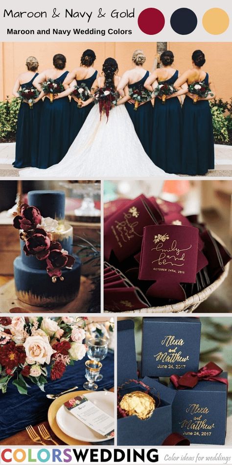 Royal Blue And Wine Red Wedding, Navy Suit Burgundy Vest, Navy Blue Maroon And Gold Wedding, Maroon Navy Gold Wedding, Red Gold And Blue Wedding, Dark Red And Dark Blue Wedding, Maroon And Navy Wedding Decorations, Navy Red Gold Wedding, Navy Blue Maroon Wedding