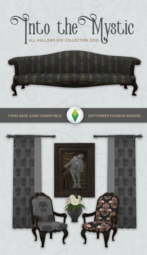 Simplistic: Into the Mystic Set • Sims 4 Downloads Sims 4 Dark Academia Furniture, Sims 4 Dark Academia Cc, Sims 4 Cc Objects, Patreon Rewards, Sims 4 Cc Furniture Living Rooms, Sims Furniture, Into The Mystic, Sims Stories, Sims 4 Patreon