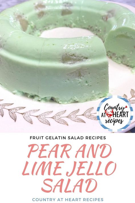 Pear Jello, Jello Salad Recipes, Lime Jello Salad, Jello Pudding Desserts, Green Jello Salad, Jello Fruit Salads, Lime Jello Salads, Gelatin Salad, Pear Salad Recipes